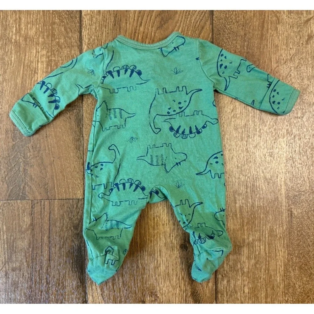 Carters‎ Preemie Baby Boy Sleeper Dinosaur Outfit Blue Green Cotton Reborn Doll